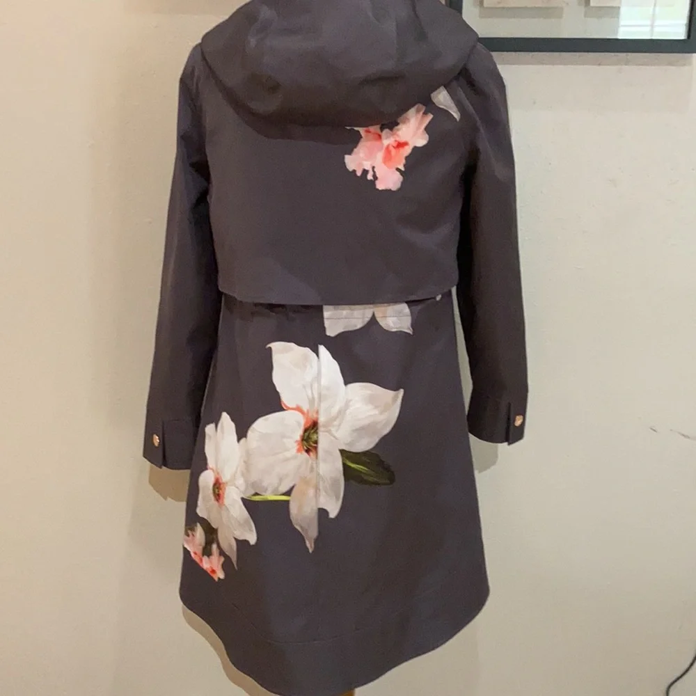 Ted Baker Jacket Floral Rain Coat Size 1 Small Nannci Chatsworth Bloom - Picture 3 of 7